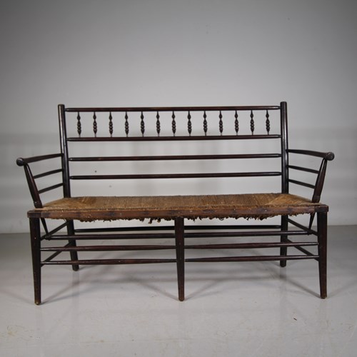 Rare 19Th Century Antique William Morris Sussex Bench Seat