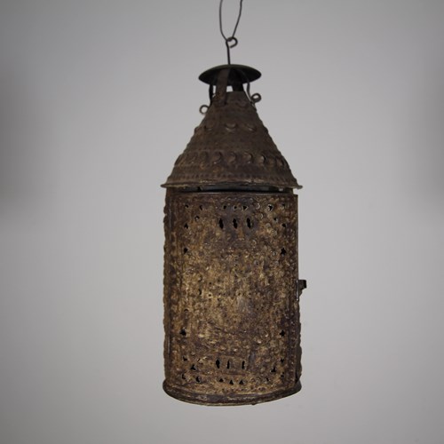 Early 19Th Century Antique Tin Thousand Eyes Lantern