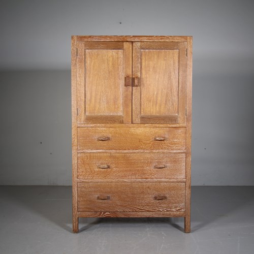 1920’S Heals Oak Tall Boy Cupboard – Labelled
