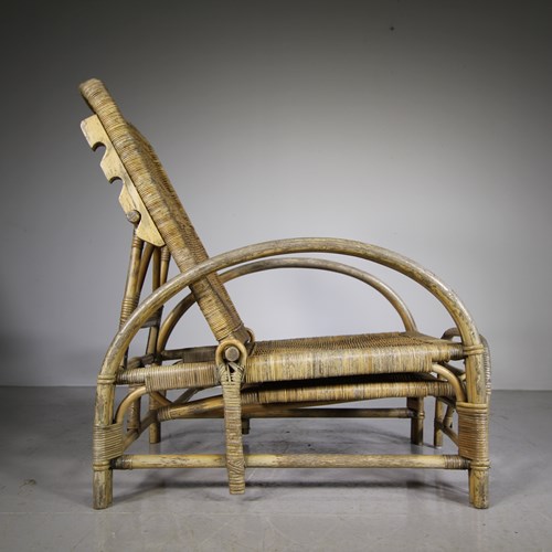 Angraves Of Leicester 1930’S Wicker Reclining Garden Armchair