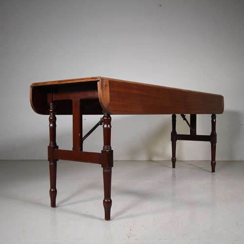 Large 19Th Century Antique Mahogany Campaign Dining Table 