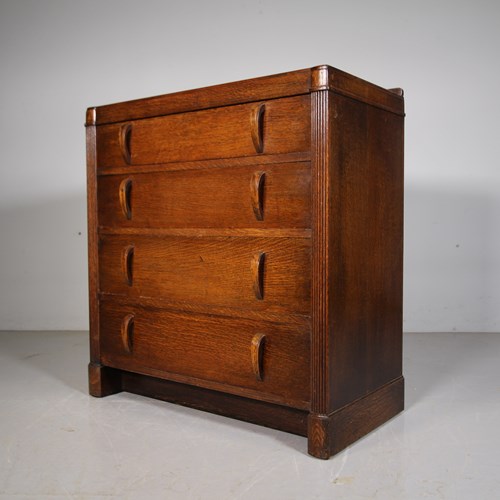 Heals 1930’S Oak Odeon Chest Of Drawers