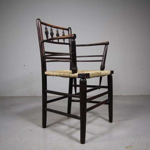True William Morris Antique Sussex Armchair 