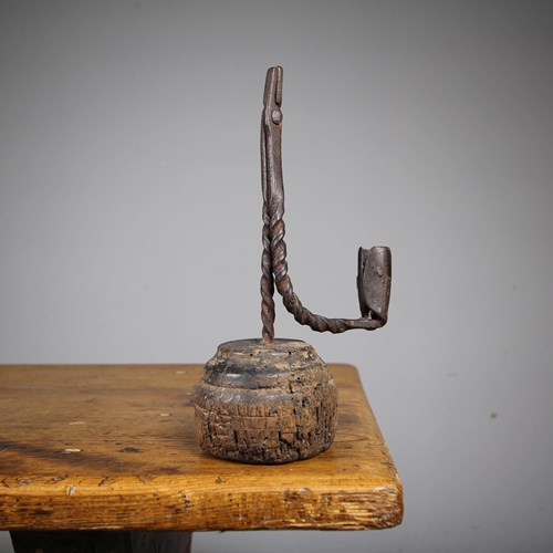 Honest 18Th Century Antique English Rushlight 