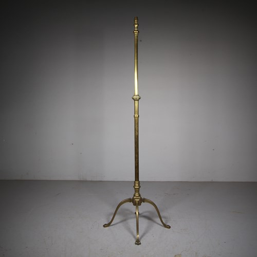 W.A.S. Benson Antique Rise & Fall Brass Floor Lamp – Stamped 