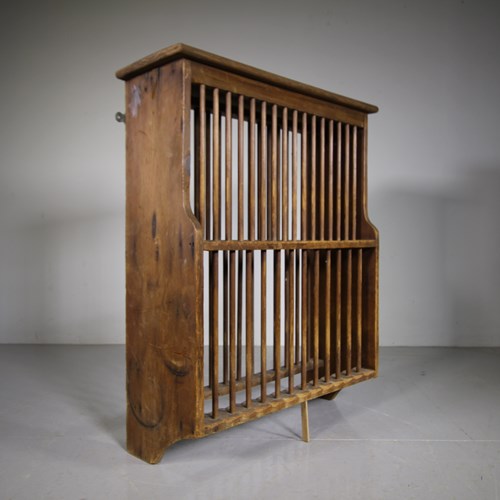English 19Th Century Antique Country Kitchen Plate Rack 