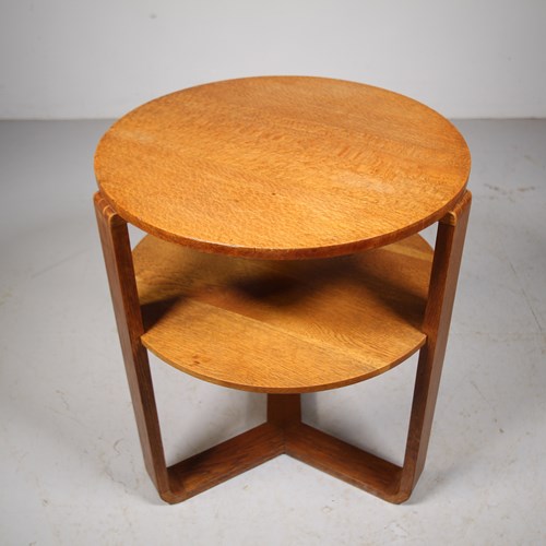1930’S Silky Oak Oak Two Tier Side Table