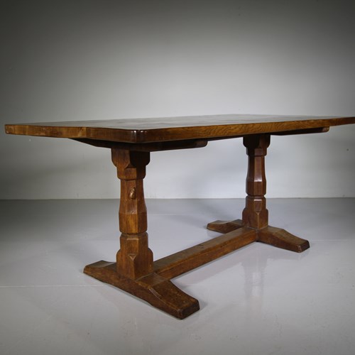 Fabulous 1930’S Mouseman Oak Dining Table 