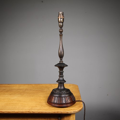 English Arts & Crafts Antique Bronze Table Lamp