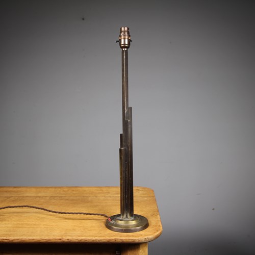 Tall 1930’S Modernist Brass Table Lamp – Rewired