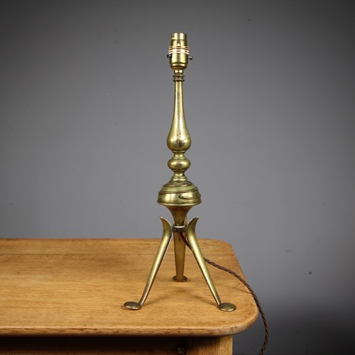 English Edwardian Benson Style Antique Table Lamp 