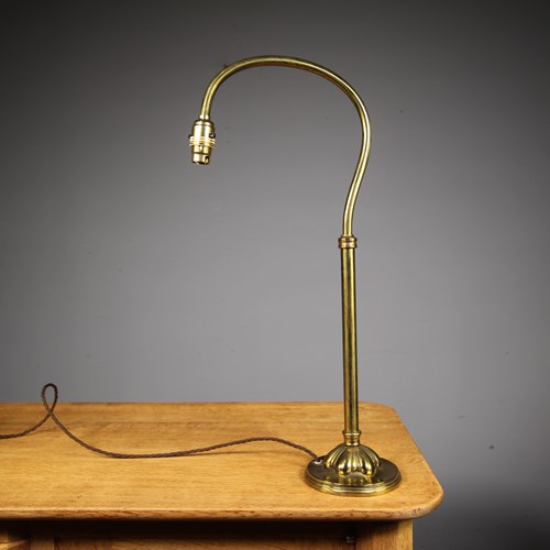 Tall Edwardian Antique Brass Student Reading Lamp – Rewired