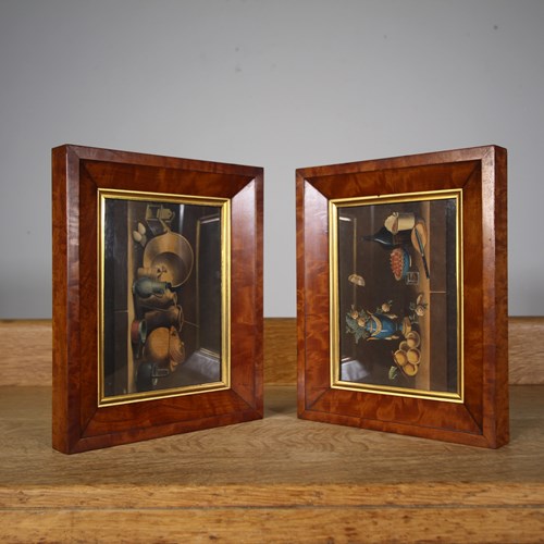 Pair Of English Georgian Antique Satin Wood Frames 