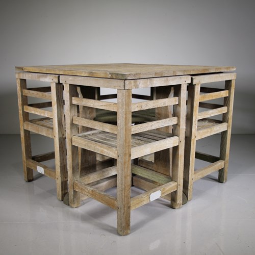 1930’S Teak Garden Dining Set By Lister – Retailed By Heals 