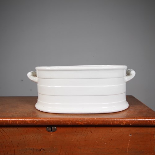 19Th Century English Antique Creamware Banded Footbath