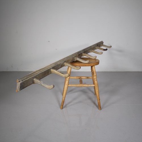 Lovely Set Of English Antique Original Painted Pine Hooks 