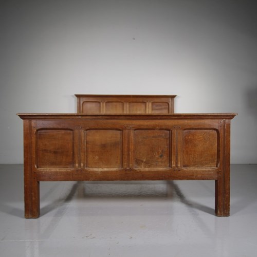 Quality Gordon Russell Edwardian Antique Double Oak Bed 