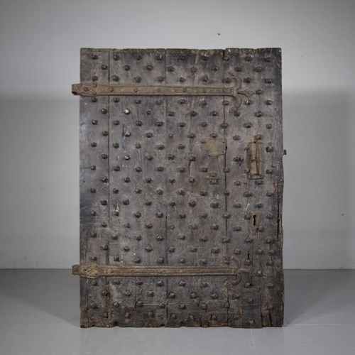 Amazing Ancient 17Th Century Antique Oak Studded Door