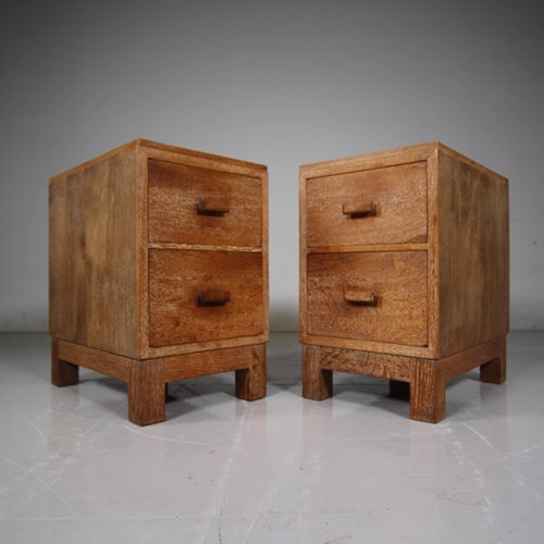 Pair Of Heals 1920’S Oak Bedside Chests – Labelled