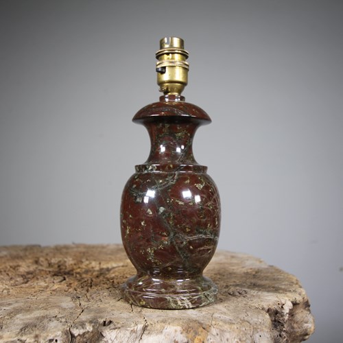 English 1920’S Serpentine Marble Table Lamp 