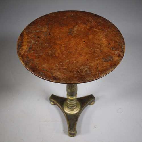 18Th Century English Antique Burr Oak Pedestal Table