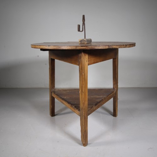 Large English 19Th Century Antique Pine Cricket Table 