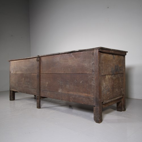 Monster Size 17Th Century Antique Planked Oak Coffer From Cumbria