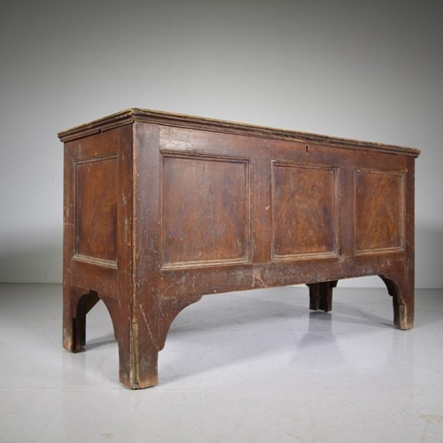 Original Painted Pine English 18Th Century Antique Coffer