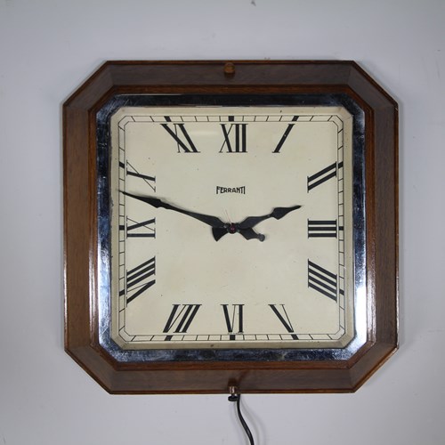 Large 1930'S English Octagonal Wall Clock - Working