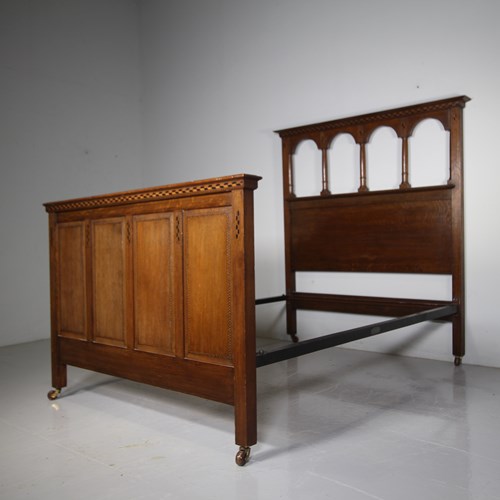 Rare Model Heals Of London Antique Double Bed 