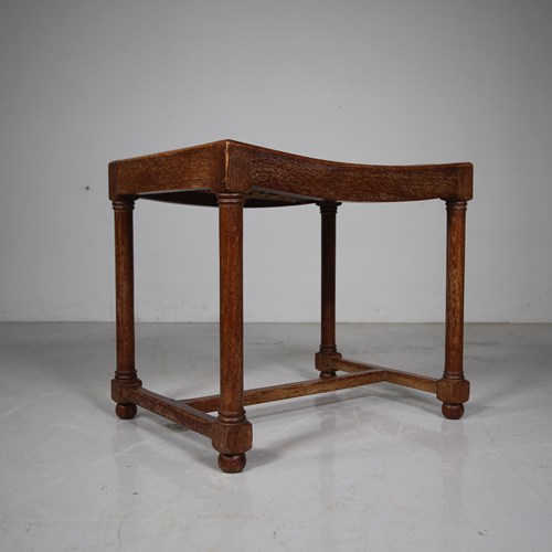 Heals Edwardian Antique Tilden Range Oak Stool 