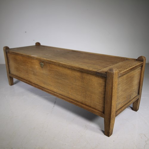 English Arts & Crafts Antique Oak Bedding Box 