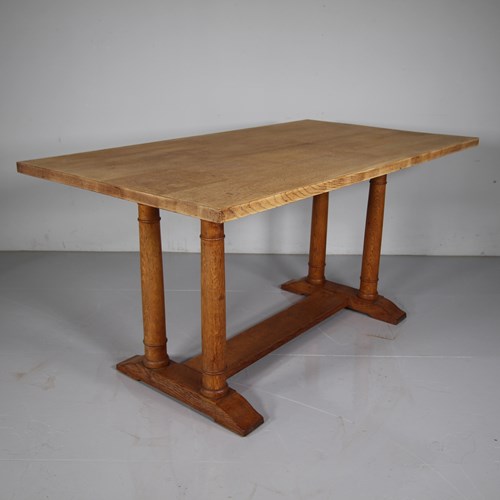 Heals Antique Oak Tilden Dining Table - Labelled 