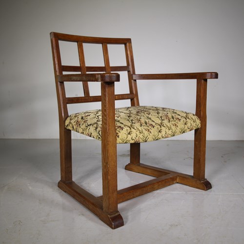 Antique Oak ‘Fireside Chair’ By Heals Of London