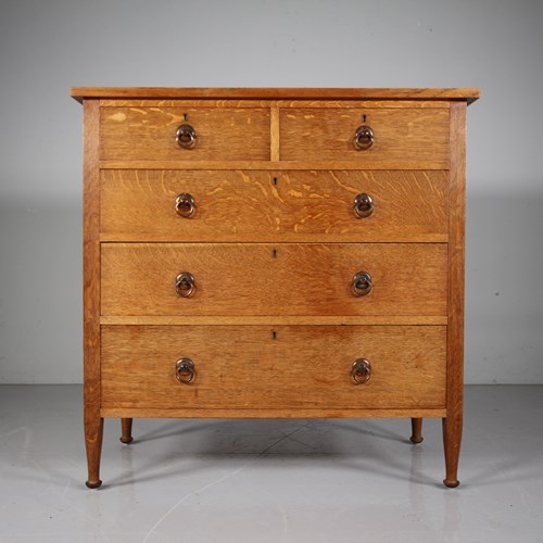 Early Heals Antique Oak Chest Of Drawers
