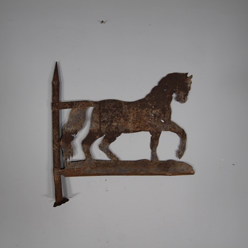 Large 19Th Century Antique Metal Horse Weathervane-Original