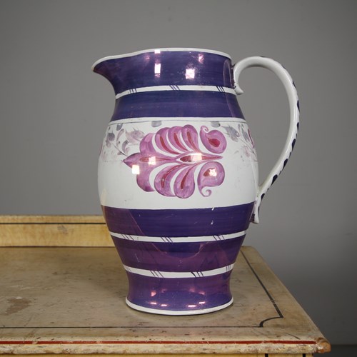 Large A.E.Gray & Co Antique Purple Lustre Jug 