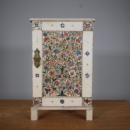 English Original Painted Pine Antique Bedside Cabinet