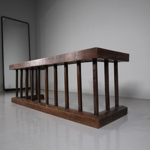 Large 19Th Century Antique Oak Club Fender 