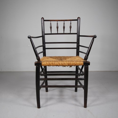 A True 19Th Century Antique Sussex Chair By William Morris
