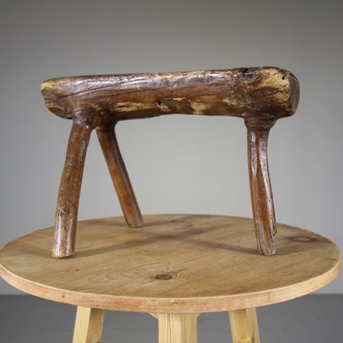 18Th Century Primitive Antique Branch Stool 