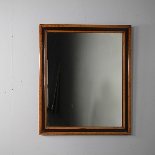 Original Painted Faux Maple English Antique Wall Mirror 