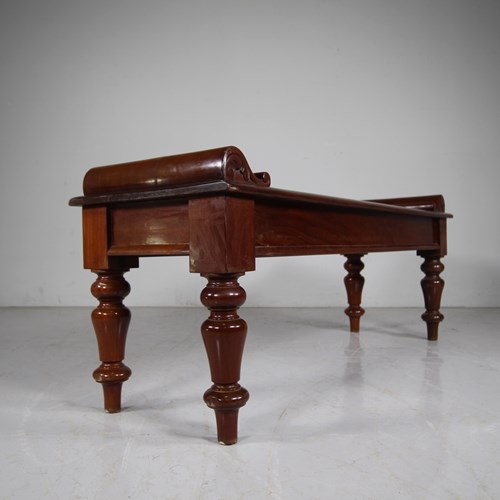 English 19Th Century Antique Mahogany Window Seat 