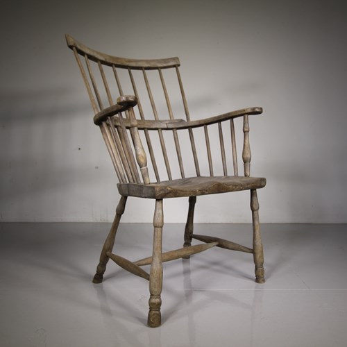 18Th Century Antique Thames Valley Scrubbed Windsor Chair