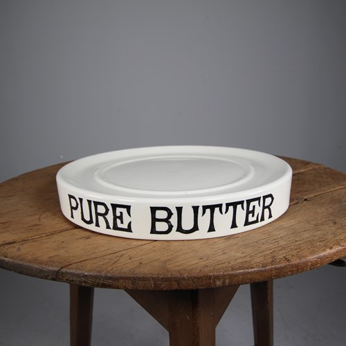  Large Antique Creamware Pure Butter Slab – Not Reproduction
