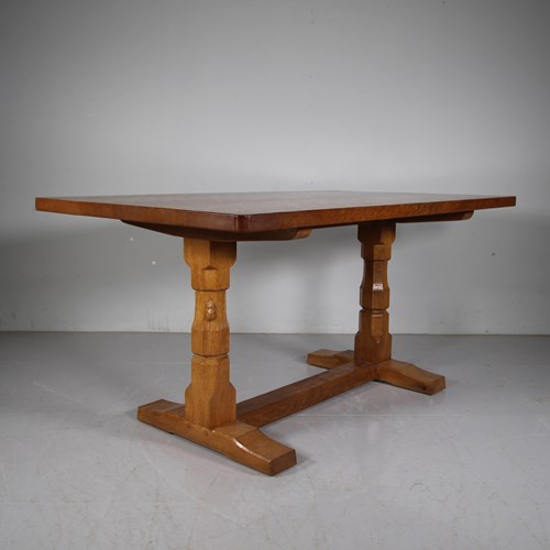 Fabulous 1930’S Mouseman Oak Dining Table 