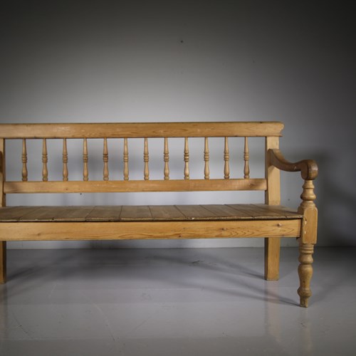  Cumbrian 19Th Century Antique Pine Bench Seat