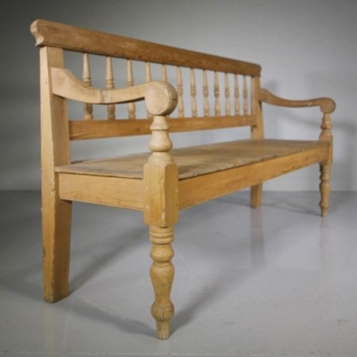 Cumbrian 19Th Century Antique Pine Bench Seat 