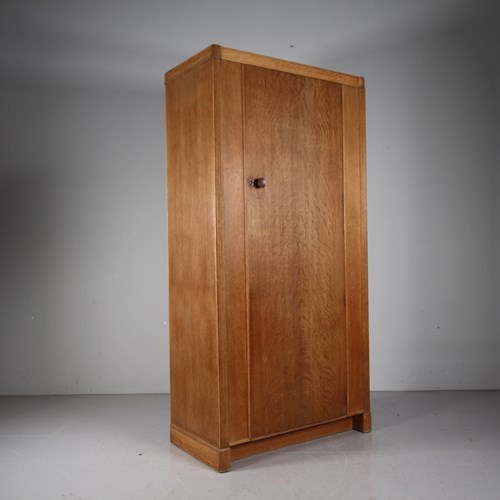 1920’S Heals Of London Oak Odeon Wardrobe - Labelled