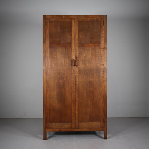 Heals 1920’S Oak Russett Range Double Wardrobe - Labelled